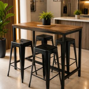 Taburete de Metal Negro